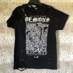 Disturbia Down With My Demons destructed tee